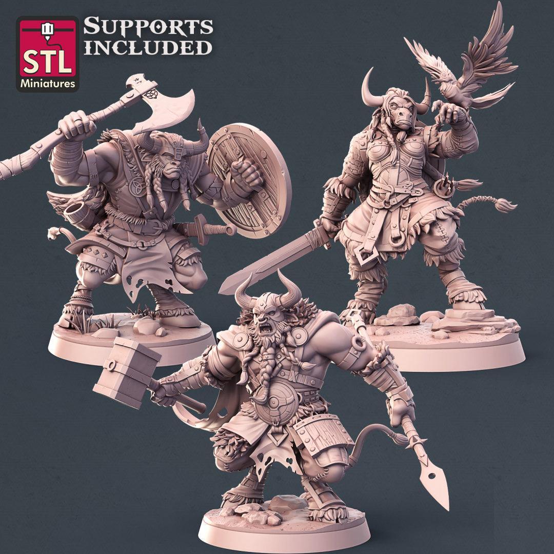Viking Minotaurs 28mm resin miniature set