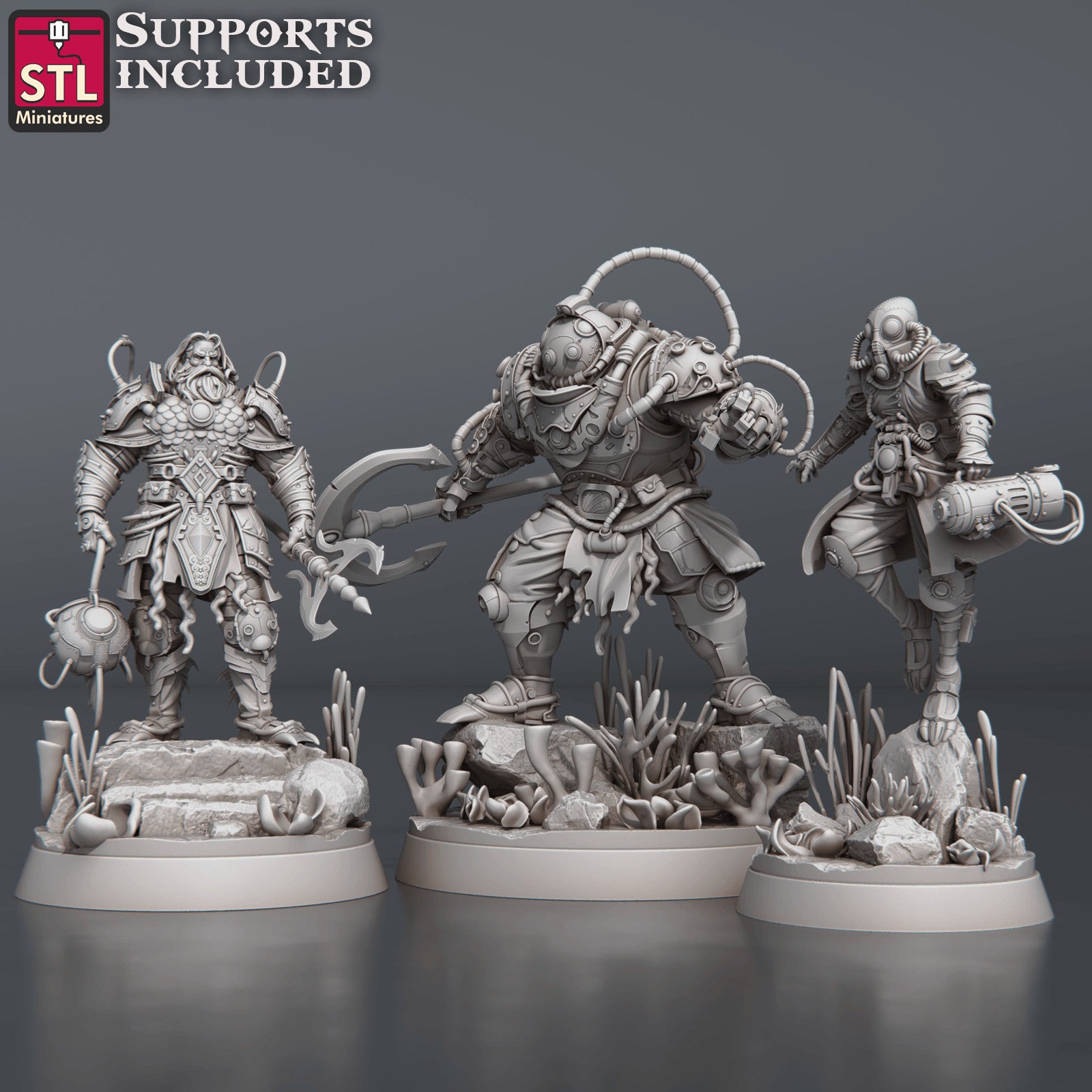NeverDawn Dark Waters Set 3D printed 28mm miniatures