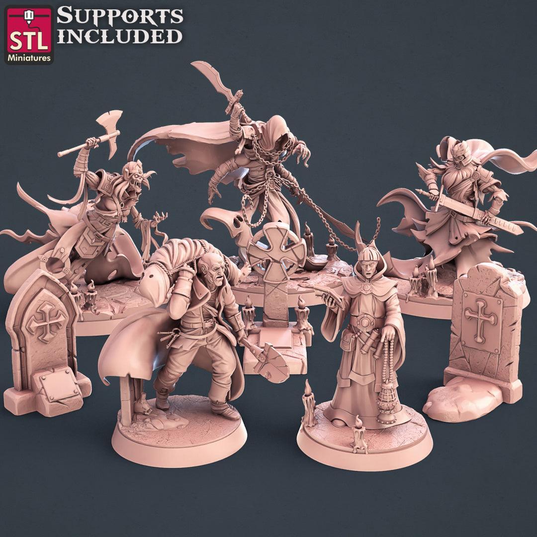 Graveyard Set 3D printed 28mm miniature terrain