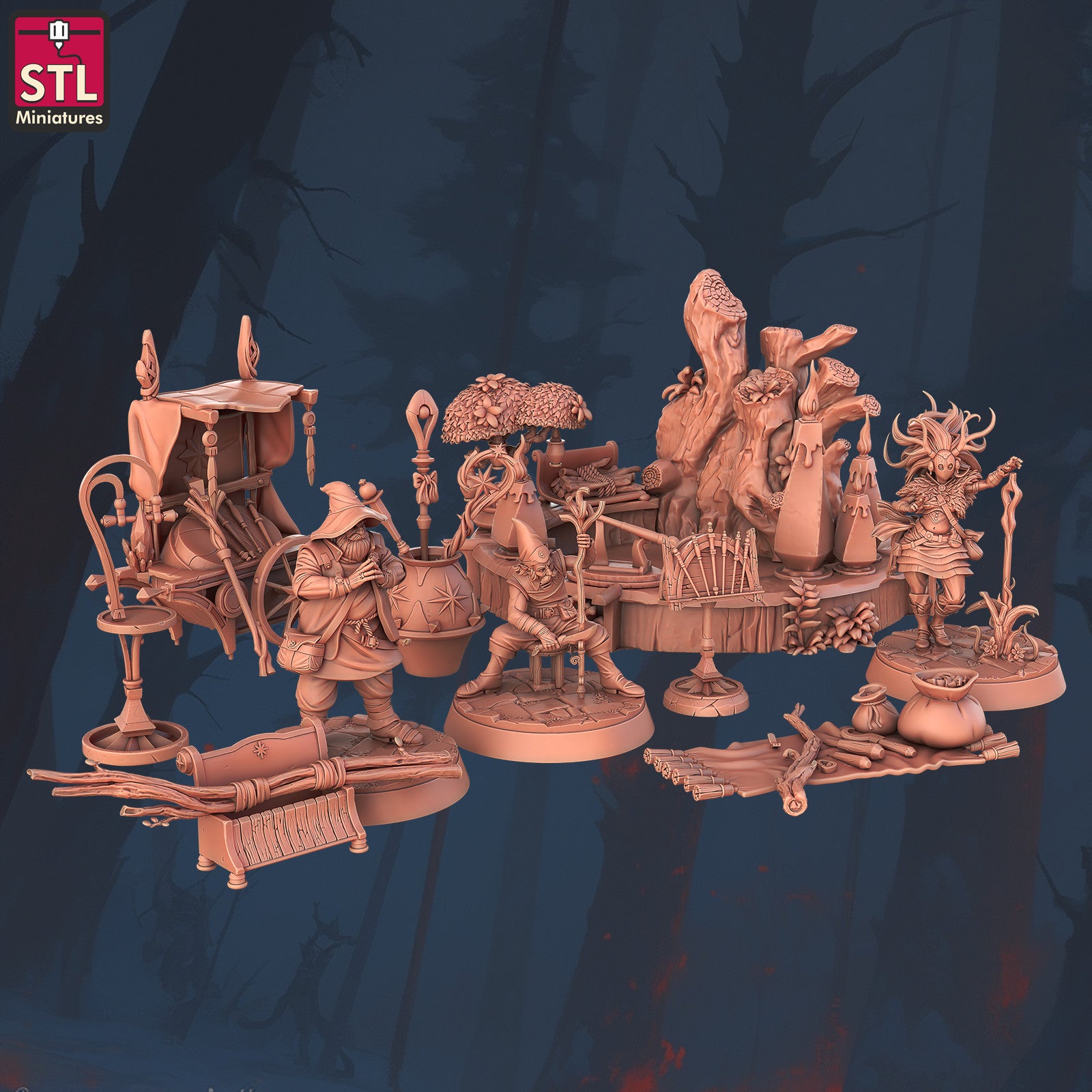 Staff Crafters 28mm resin miniature and scenery set
