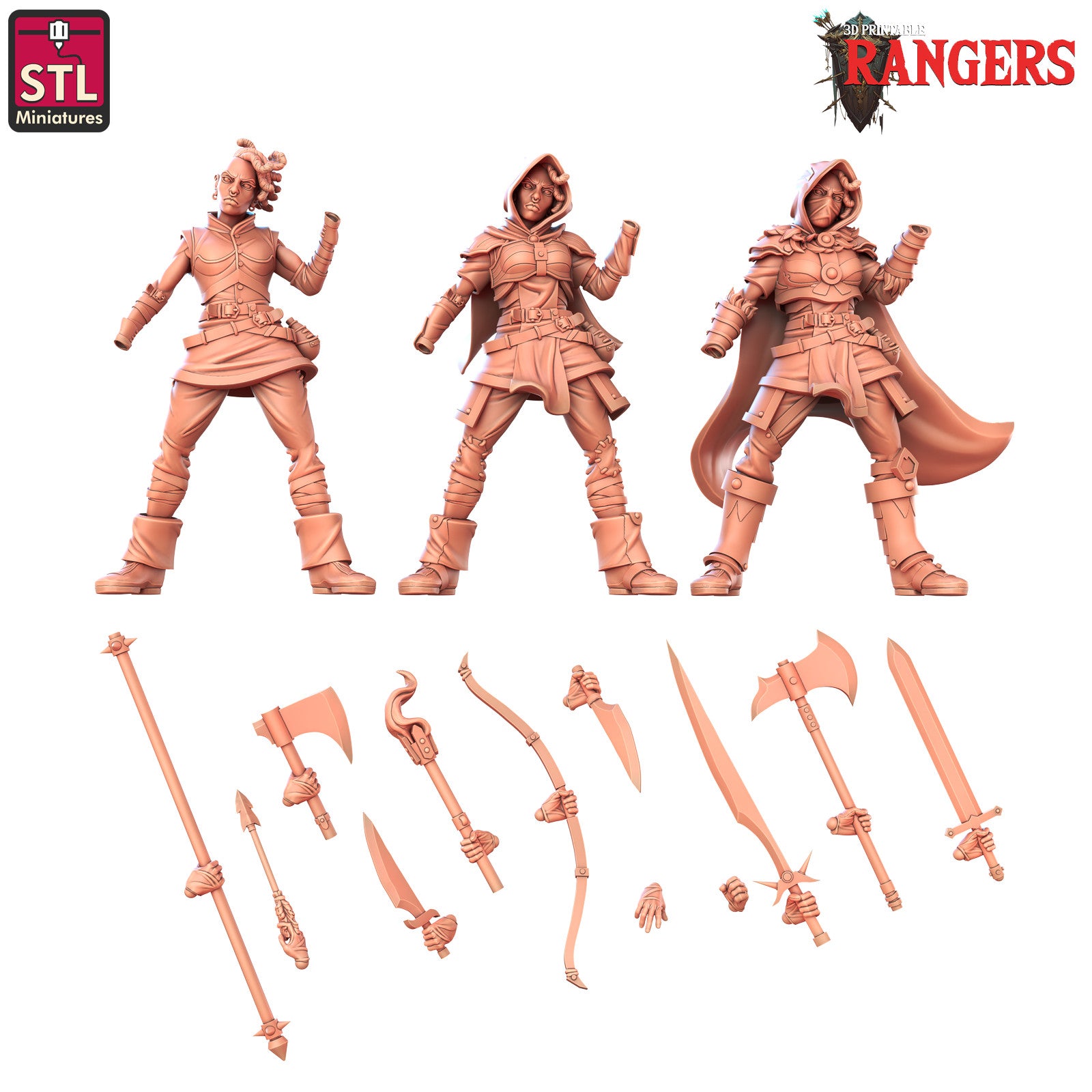 Human female ranger 28mm resin miniature