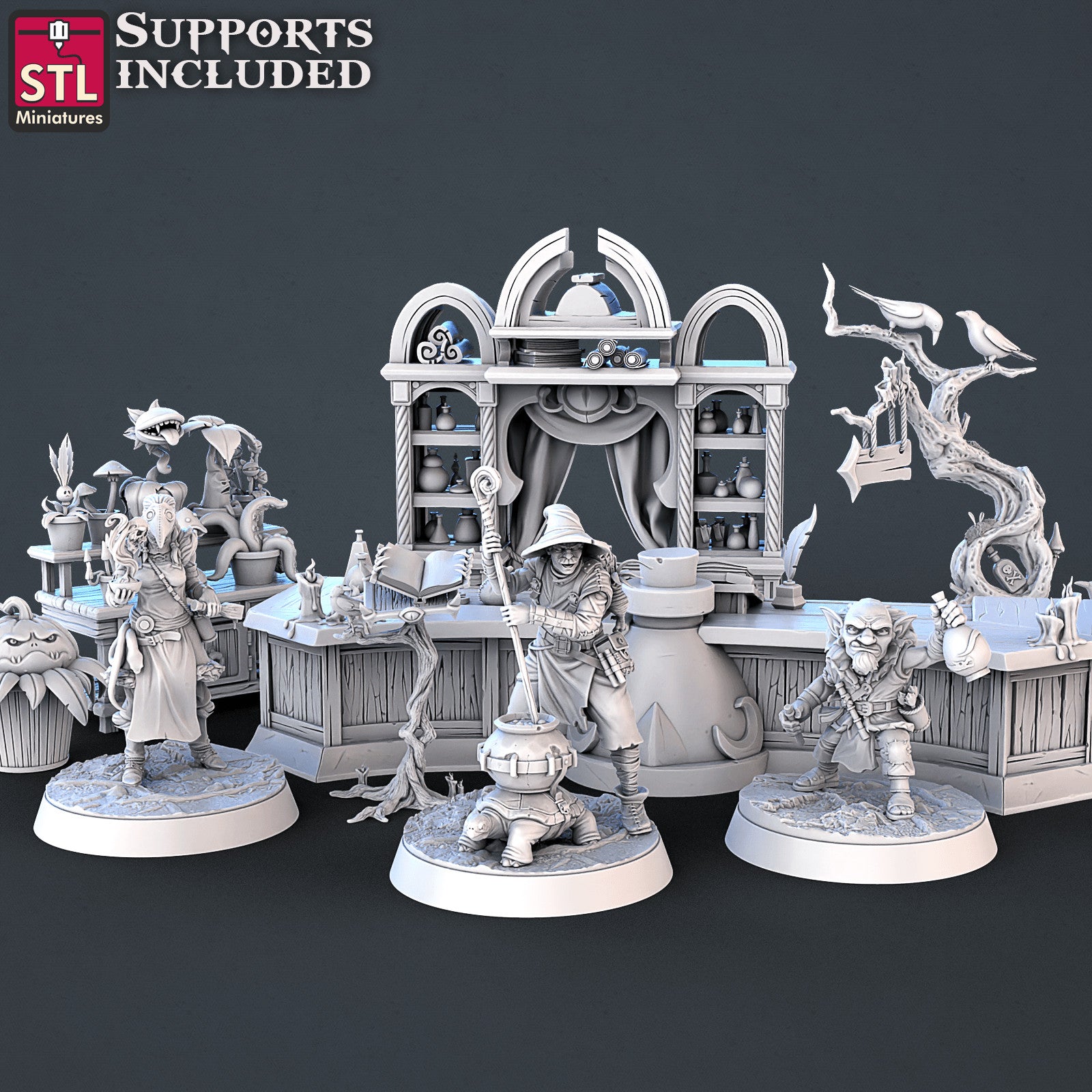 Toxic Vendor Set 3D printed 28mm miniature terrain
