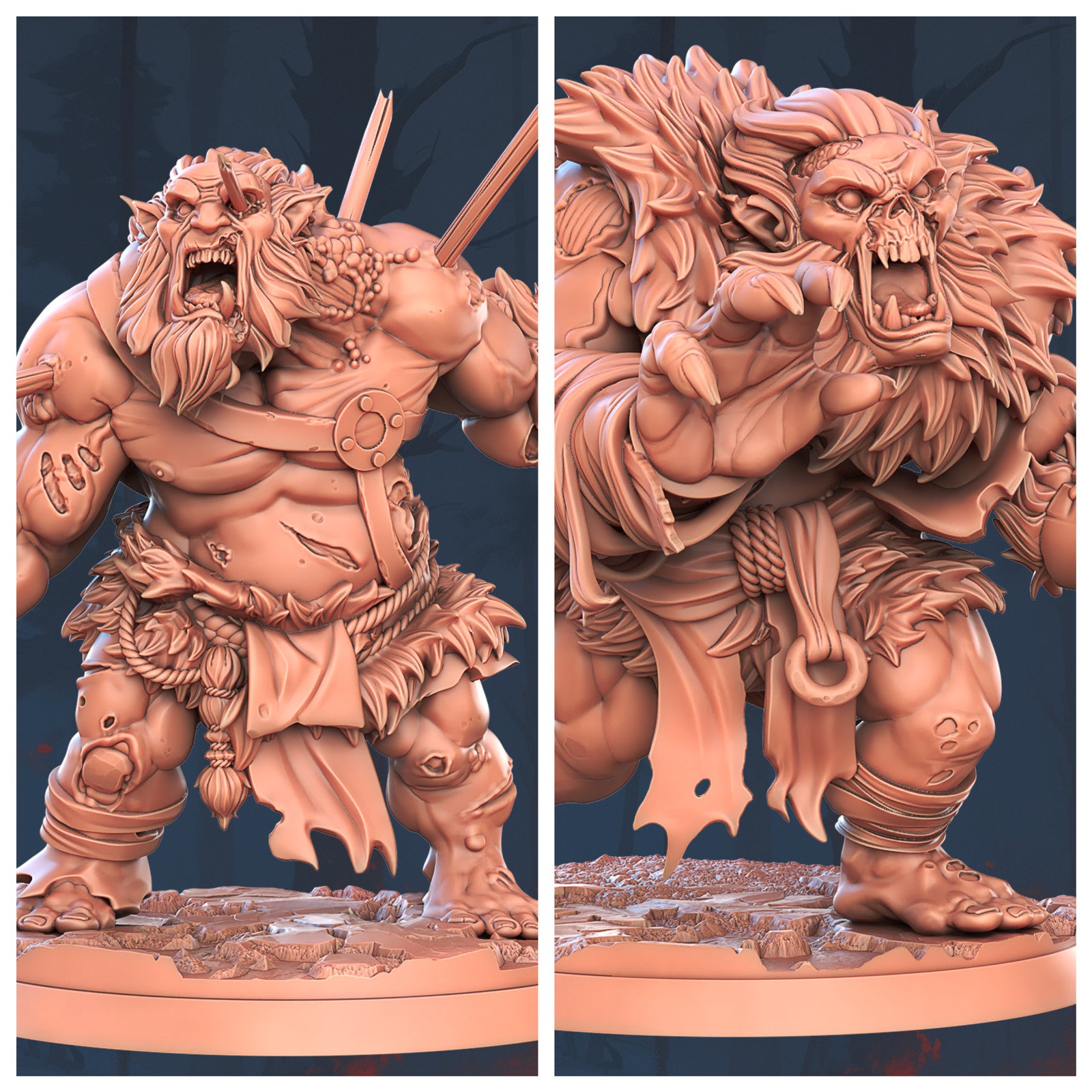 Zombie Troll 28mm resin miniature set