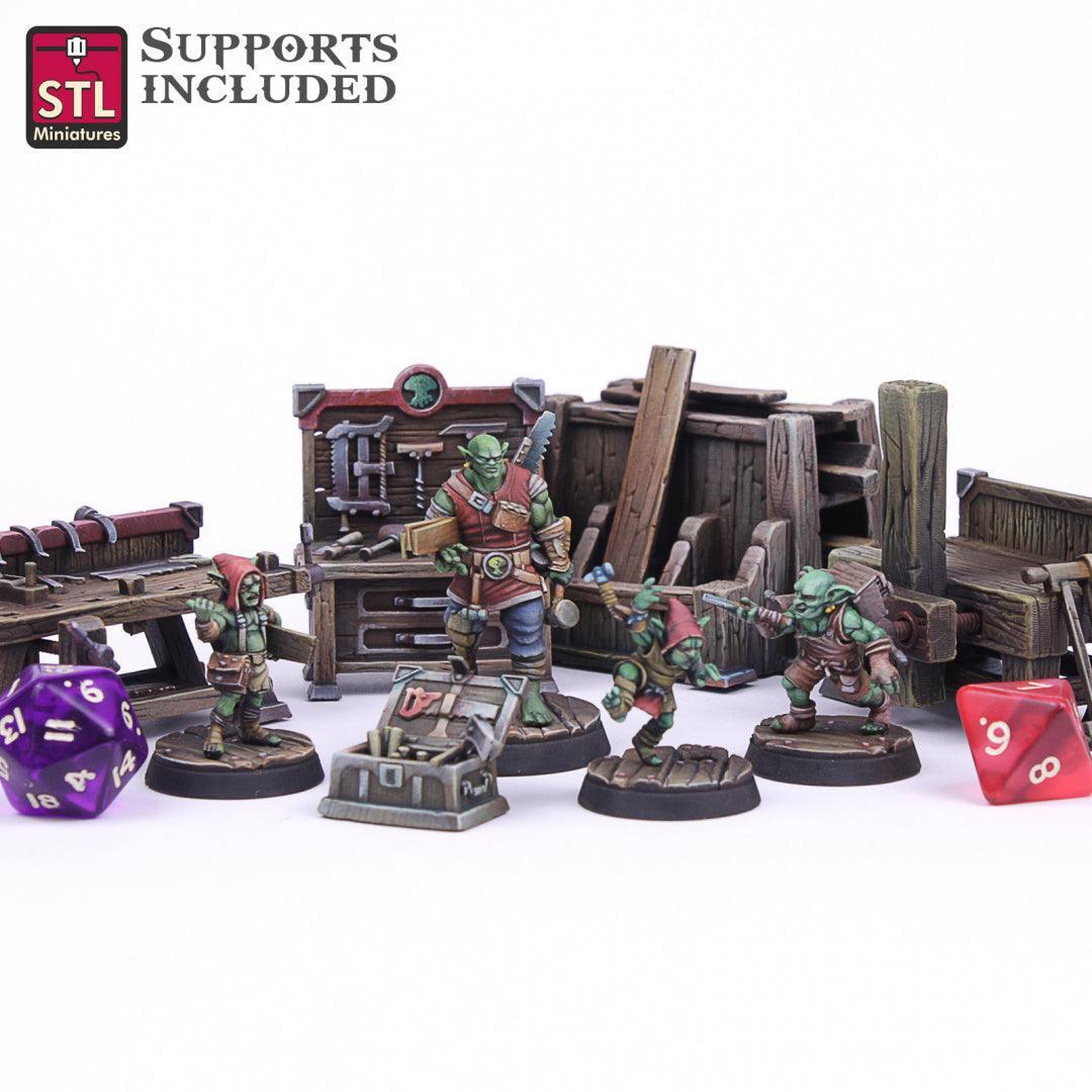 Carpenter Set 3D printed 28mm miniature terrain