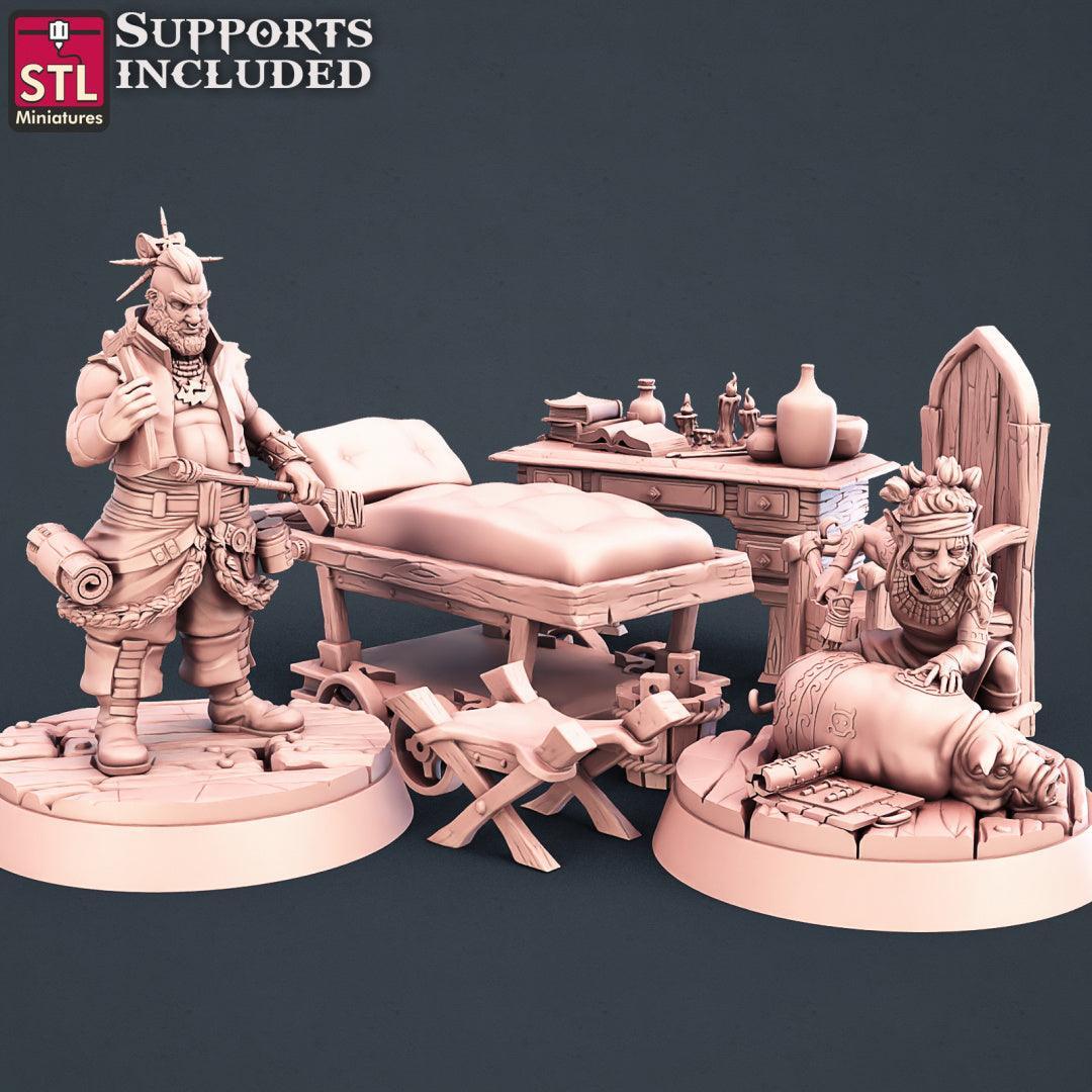 Tattoo Artist 28mm resin miniature set
