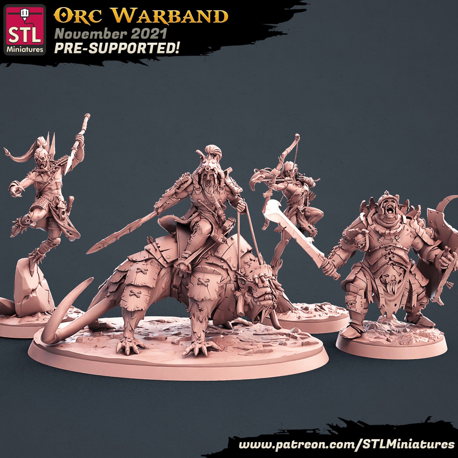 Orc Warband Set 3D printed 28mm miniatures