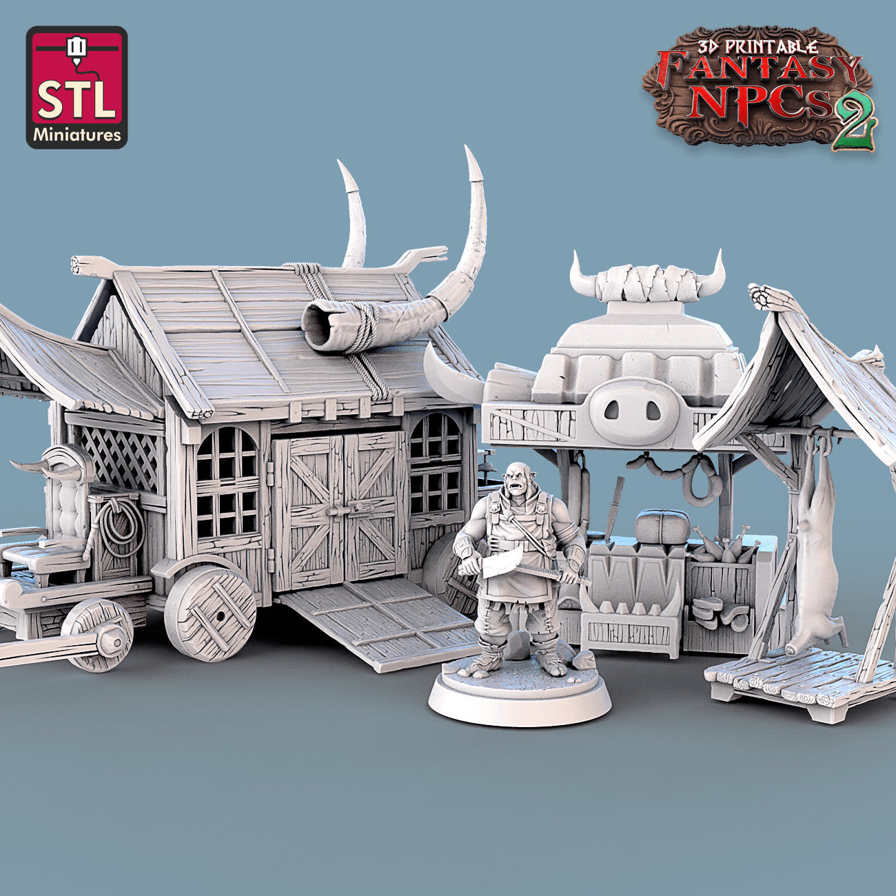 Orc Butcher Set 3D printed 28mm miniature terrain