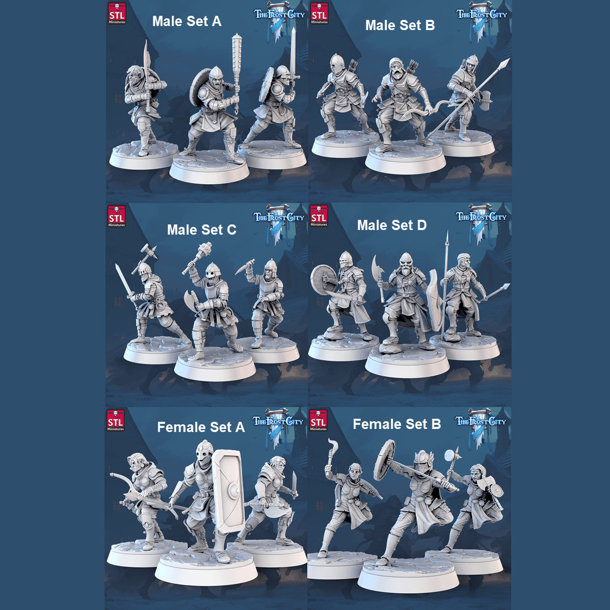 Frost City Army Knights 28mm resin miniature set