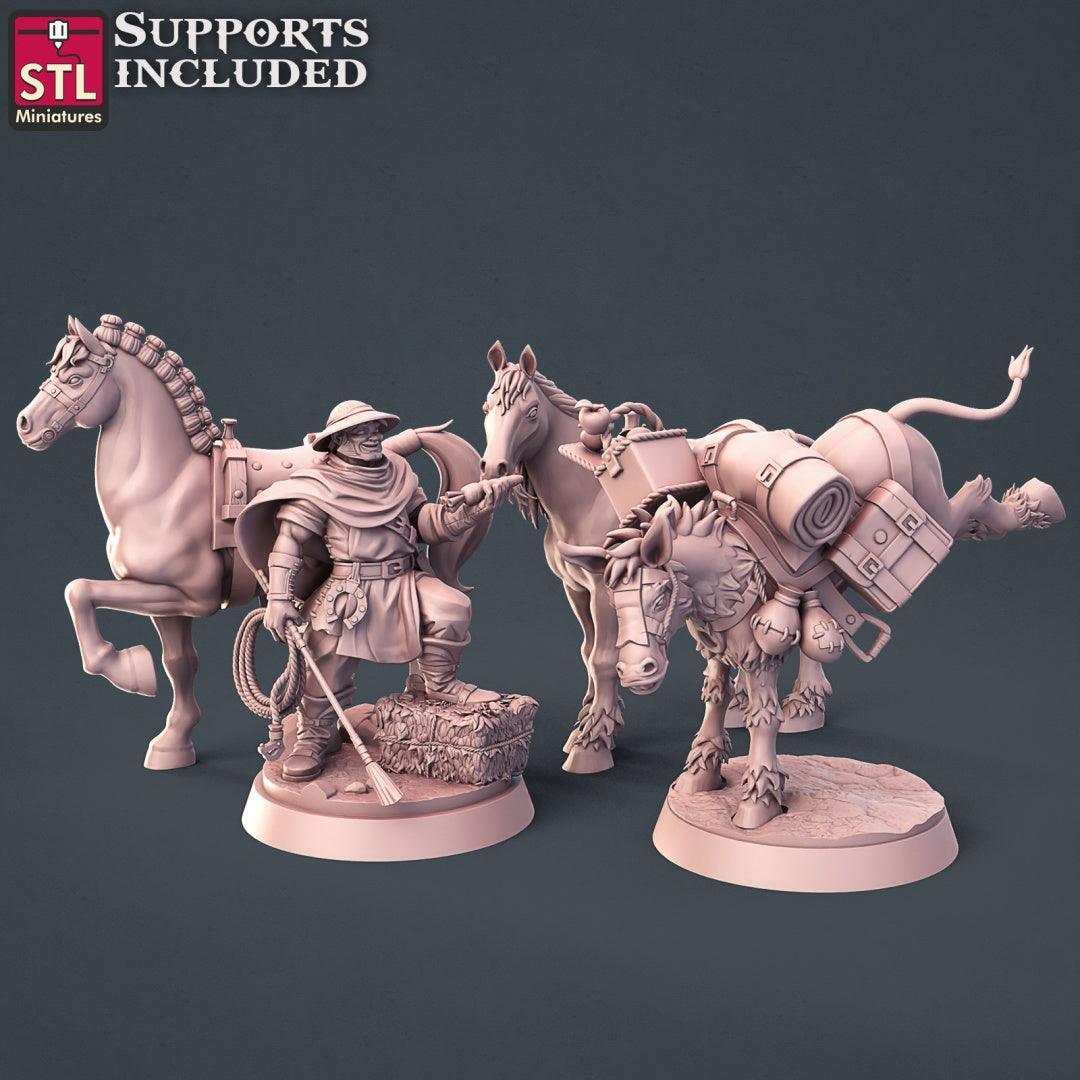 Horse Trainer 28mm resin miniature set