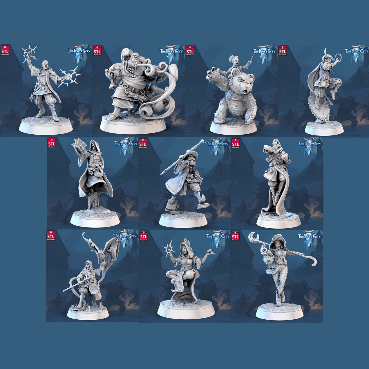 Frost City Mages 28mm resin miniature set