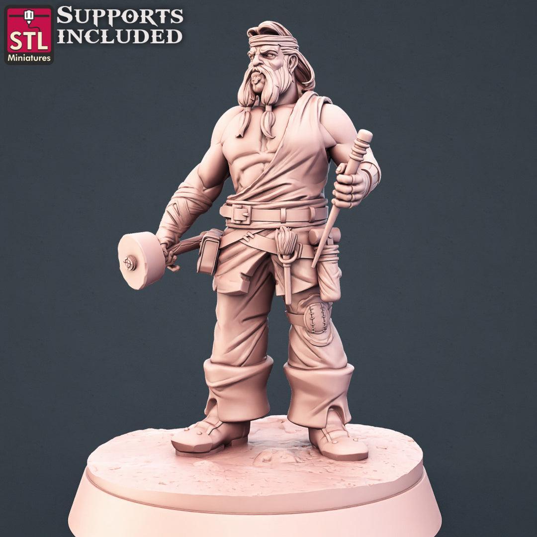 Stone carver workbench terrain piece