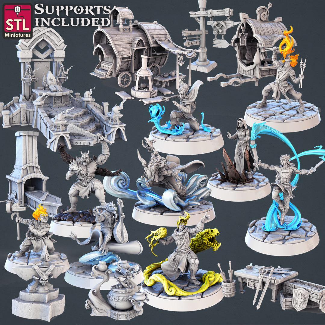 Genasi 28mm resin miniature set
