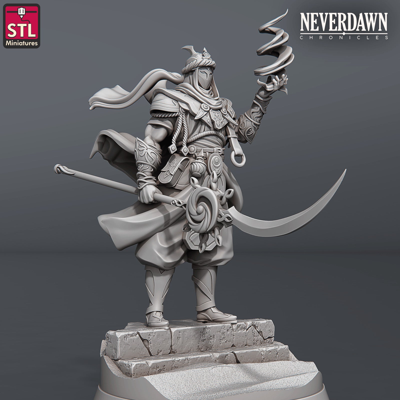 Never Dawn Red Sand Prince 28mm resin miniature