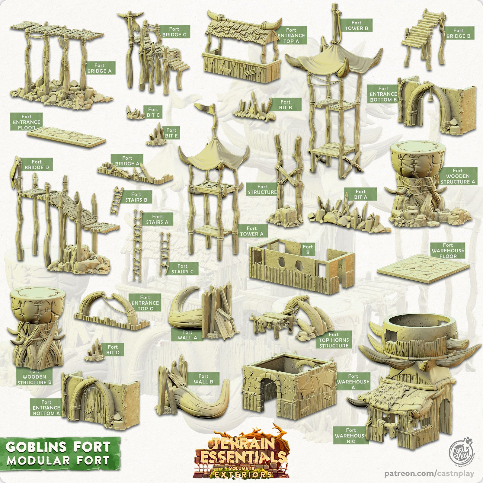 Modular Fort Goblins Fort Terrain Set