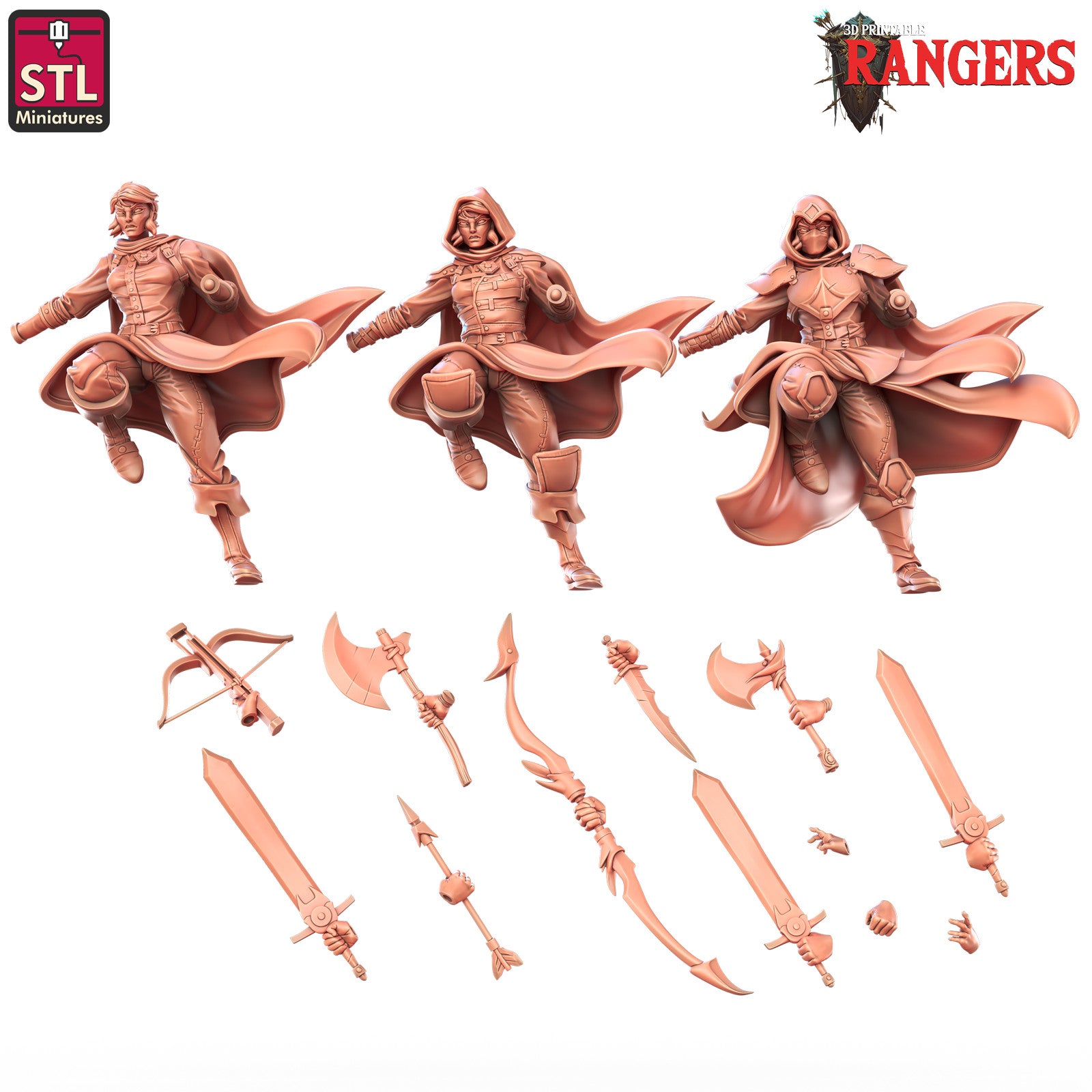 Elf female ranger 28mm resin miniature