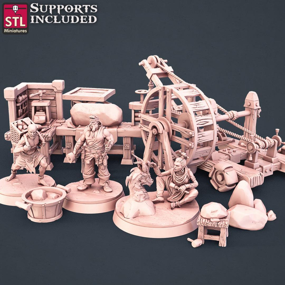 Stone Carver Set 3D printed 28mm miniature terrain