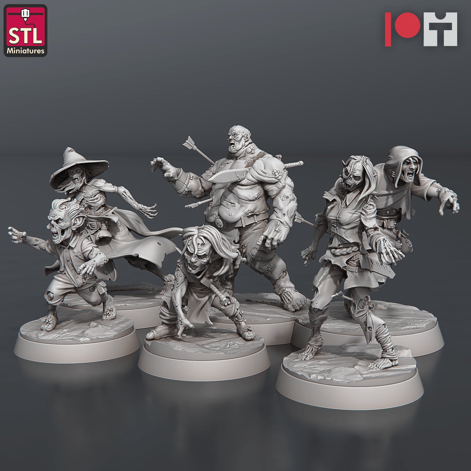 Zombie Set 3D printed 28mm miniatures