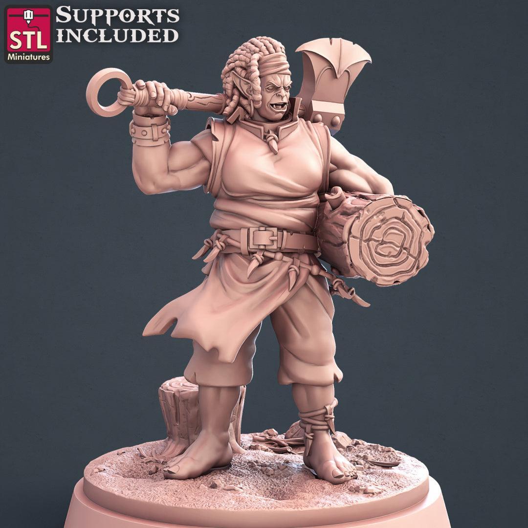 Lumberjack goblin mech 28mm miniature
