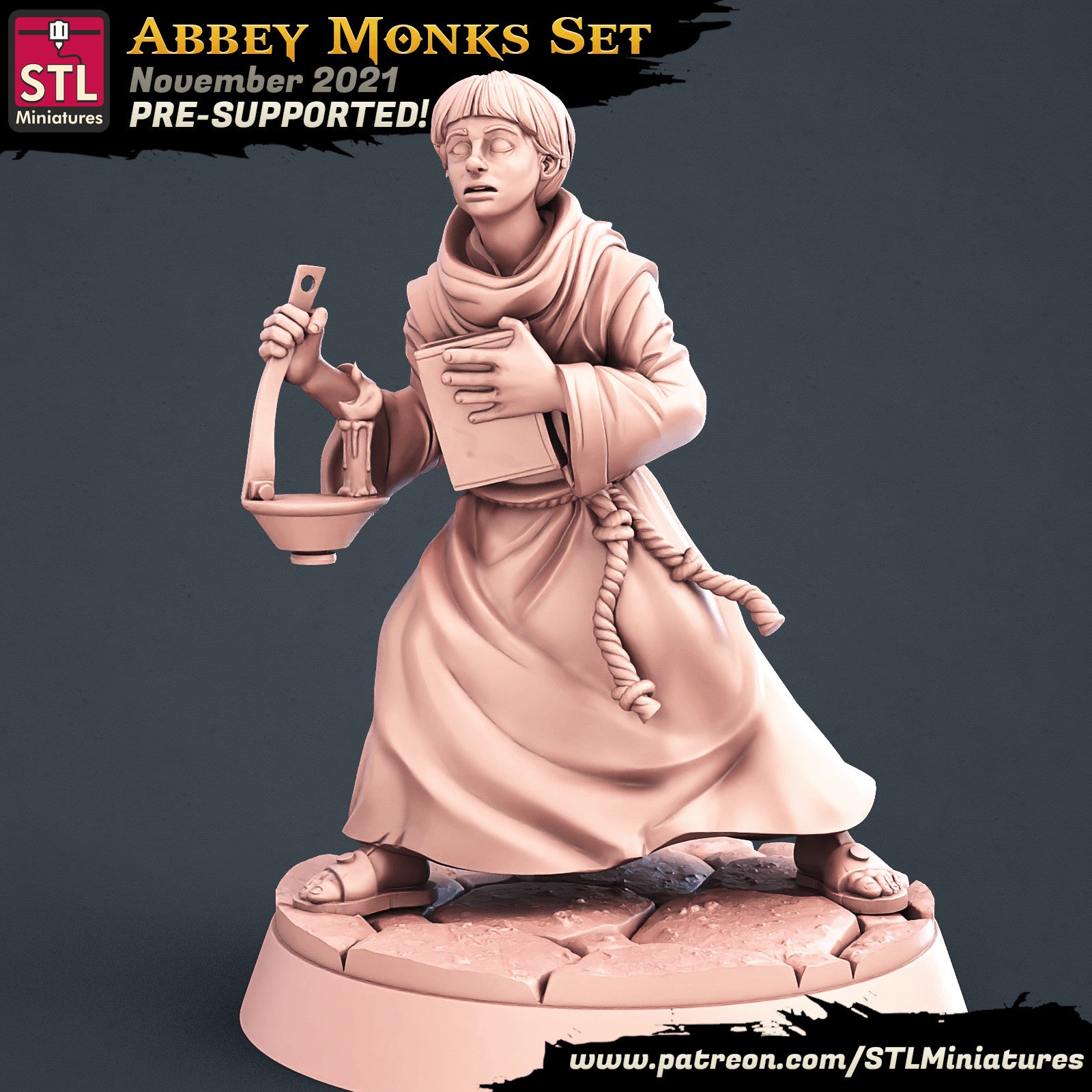 Abbey monk figures miniatures