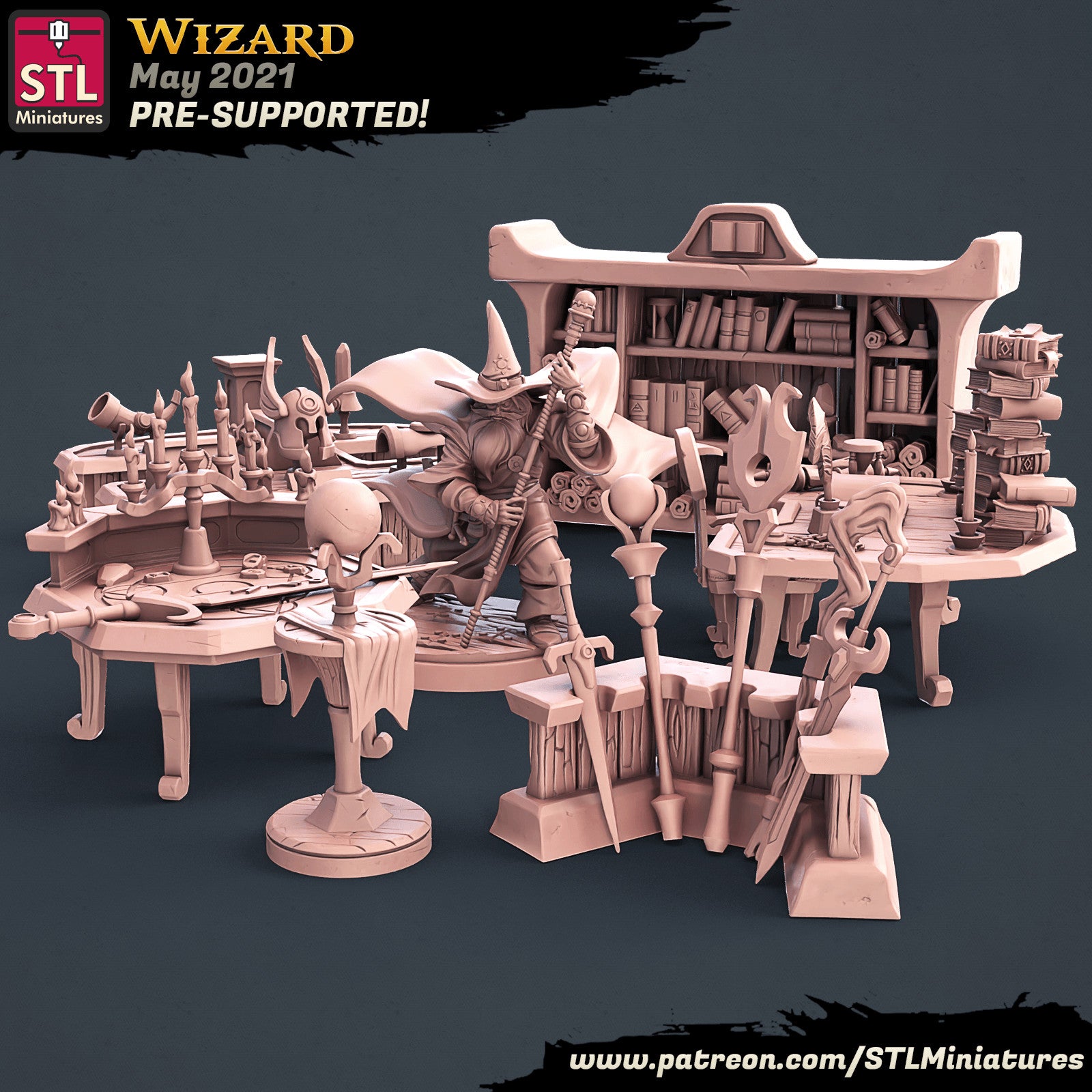 Wizard Set 3D printed 28mm miniature terrain
