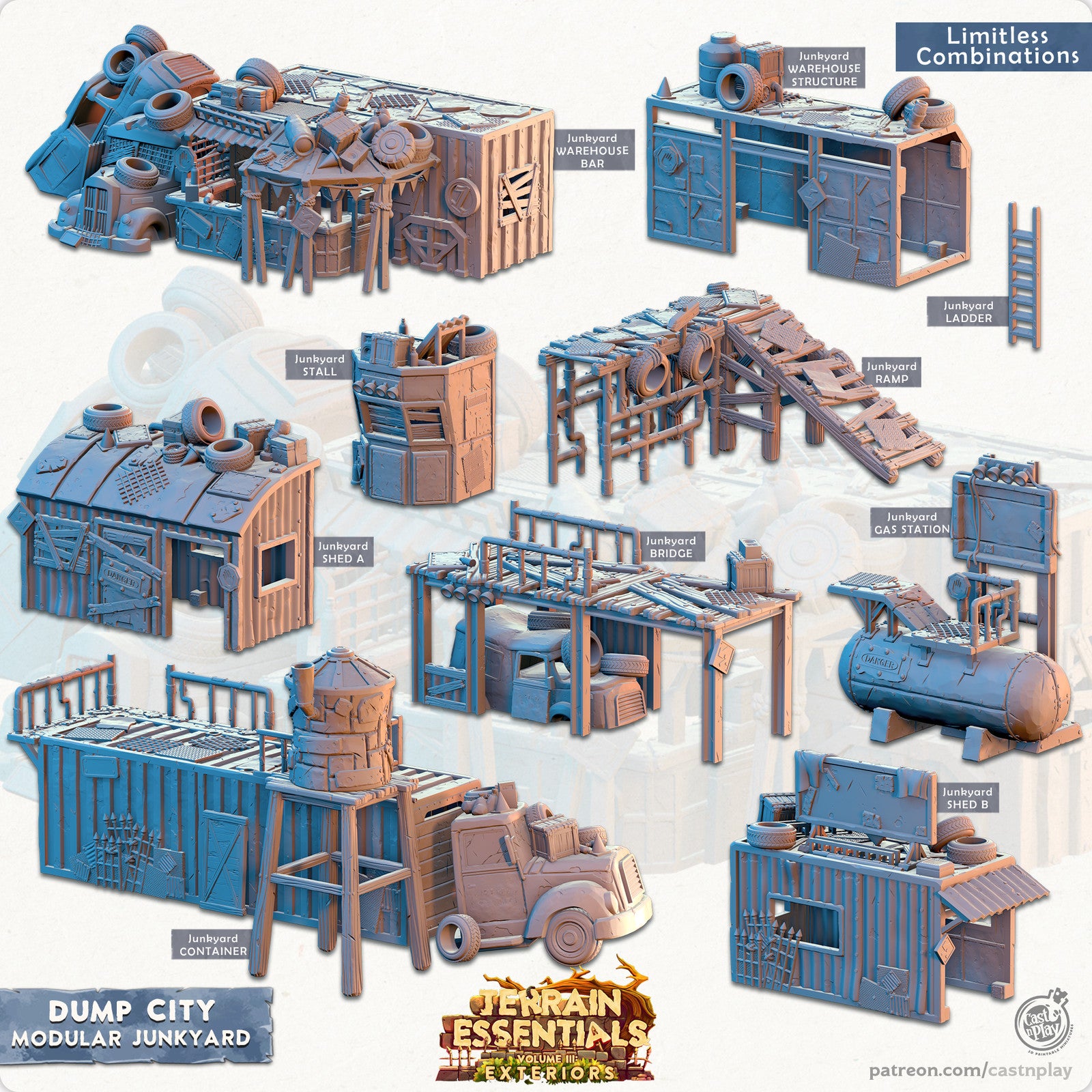 Modular Junkyard Dump City Terrain Set
