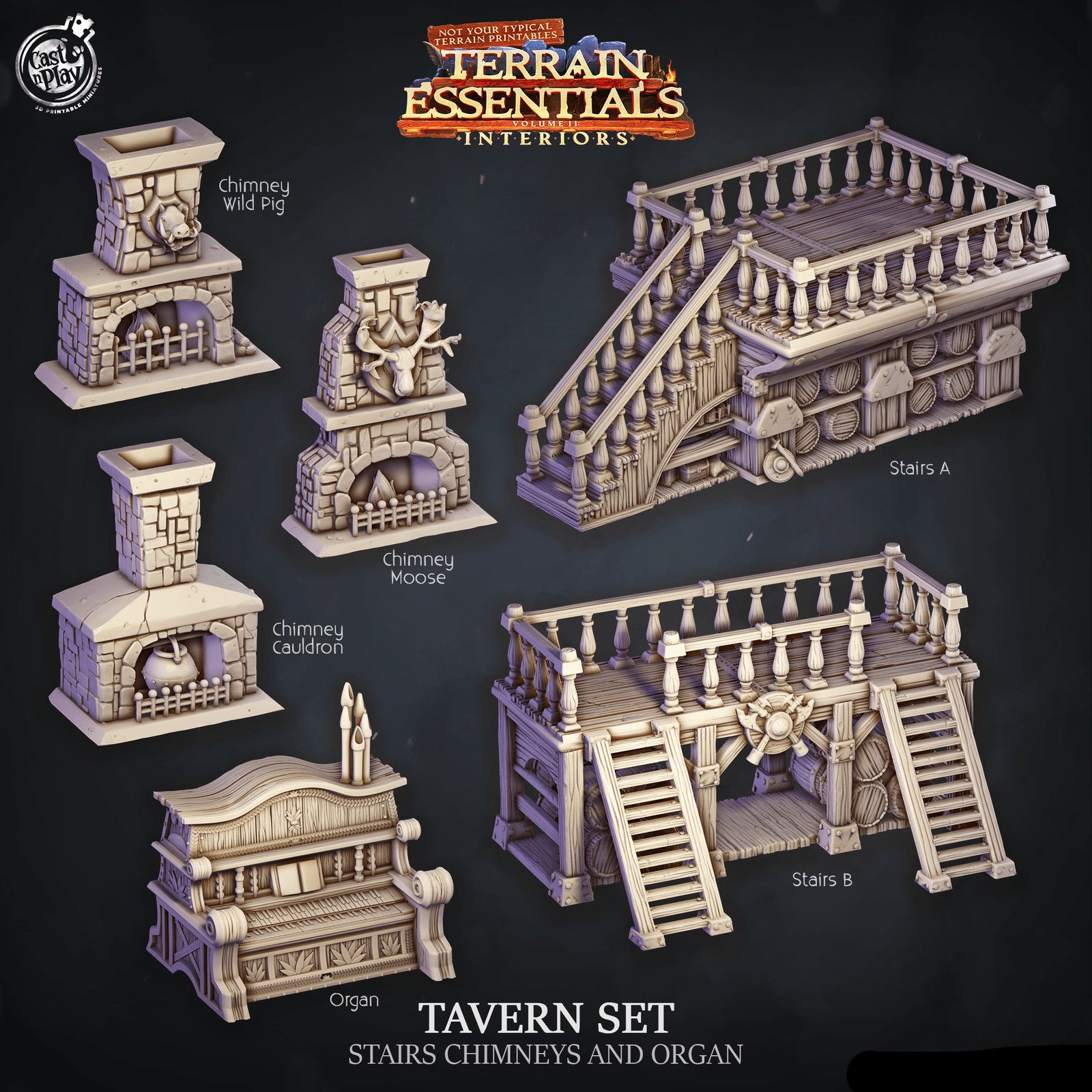 Tavern Stairs Chimney and Organ