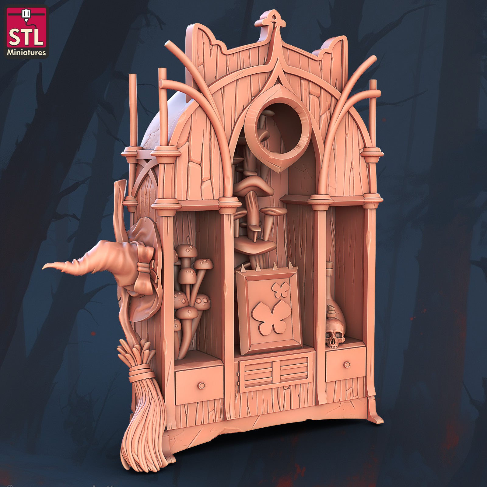 Witch shrine brazier and shelf terrain pieces