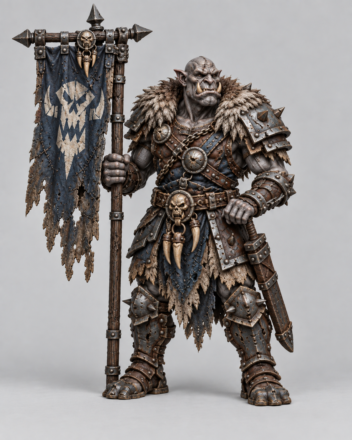 Orc Warchief 1 painted presentation; supplied unpainted.