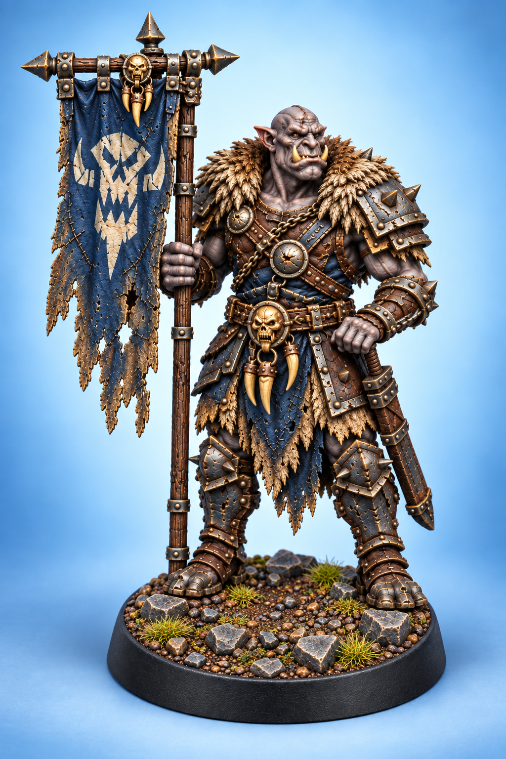 Orc Warchief 1 painted presentation; supplied unpainted.