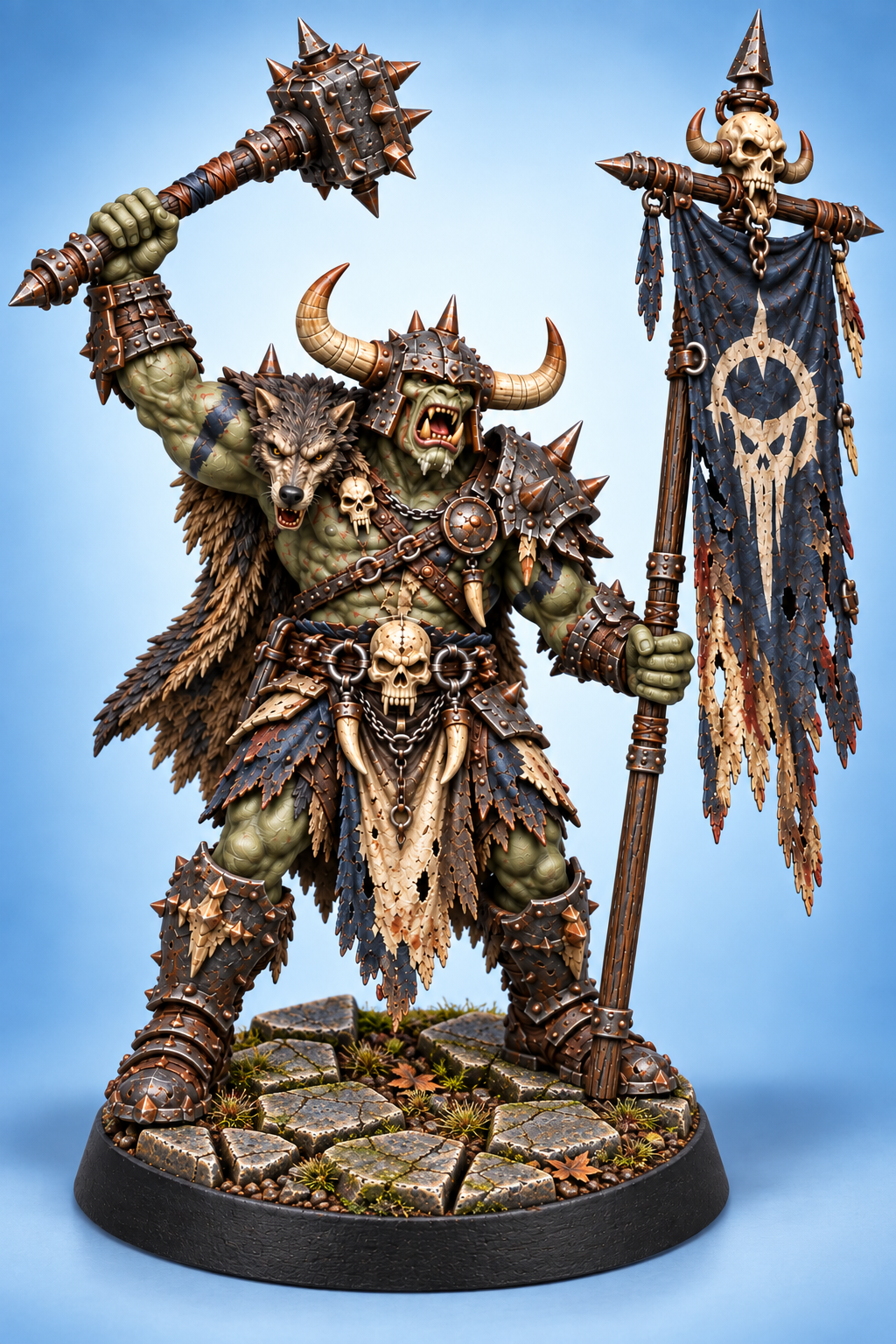 Orc WarChief 2 painted presentation; supplied unpainted.