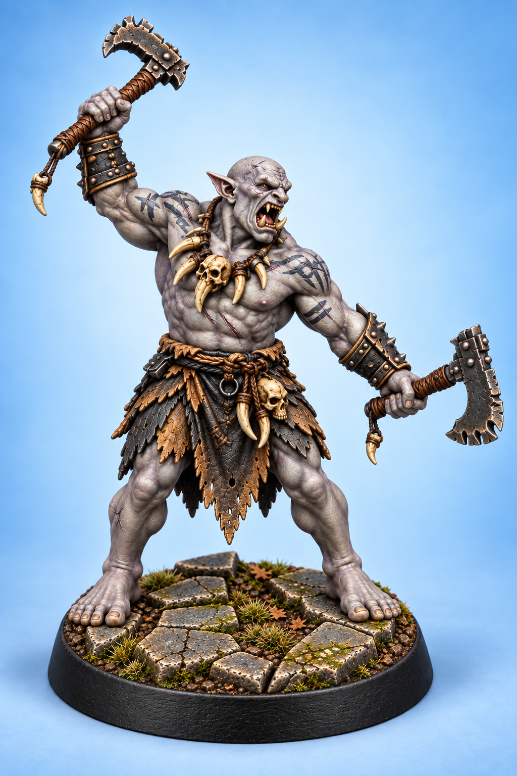 Orc Warrior 1 painted presentation; supplied unpainted.