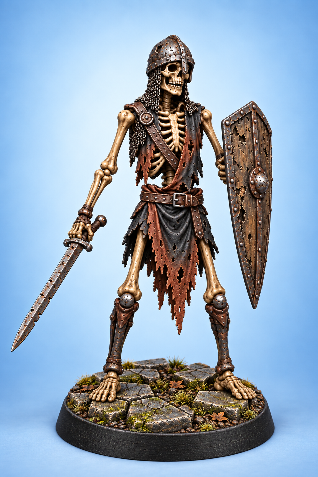 Skeleton Swordsman 2 painted presentation; supplied unpainted.