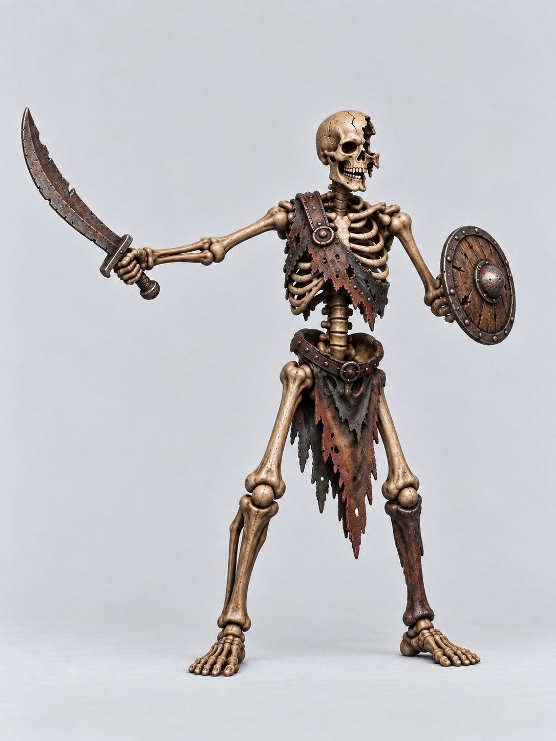 Skeleton Swordsman 3 painted presentation; supplied unpainted.