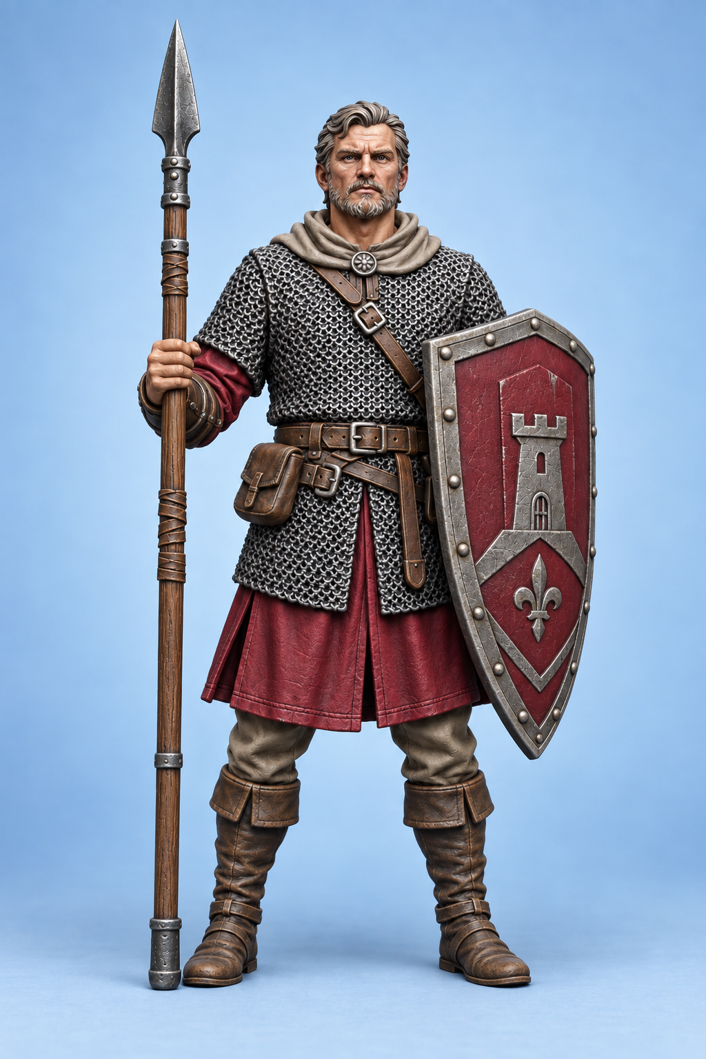Timothy - Male Human Town Guard painted presentation; supplied unpainted.