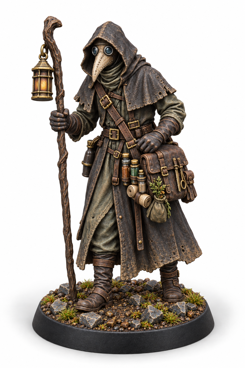 Doctor Malrec Voss -  Male Human Plague Doctor painted presentation; supplied unpainted.