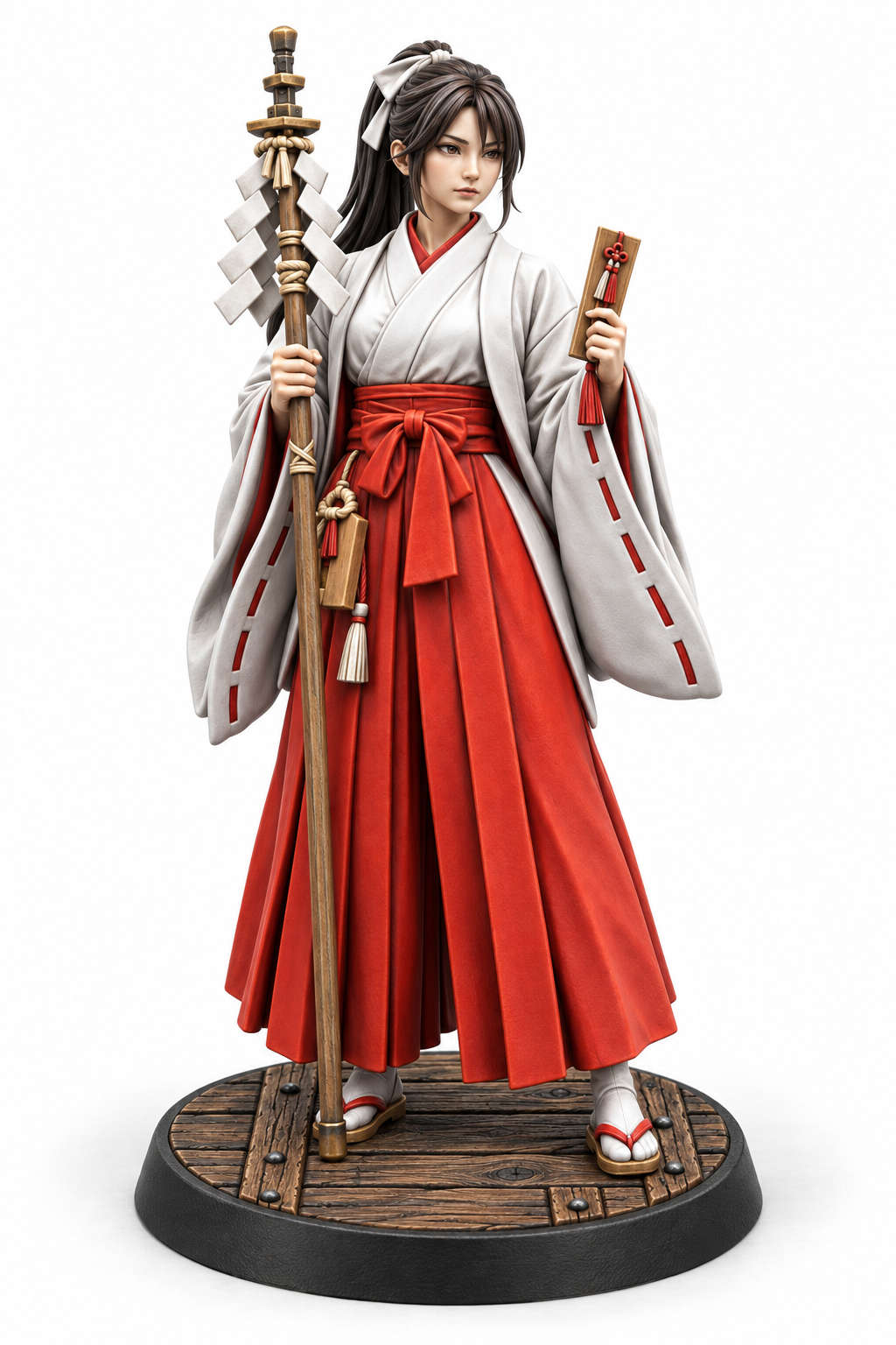 Akemi - Shrine Maiden painted presentation; supplied unpainted.