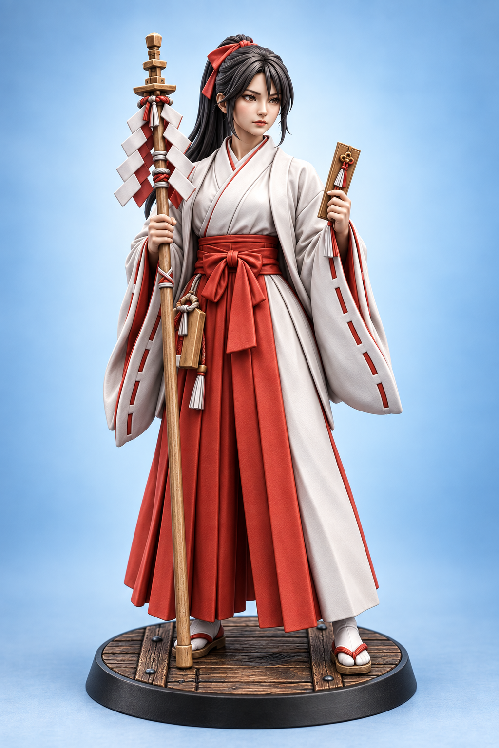 Akemi - Shrine Maiden painted presentation; supplied unpainted.