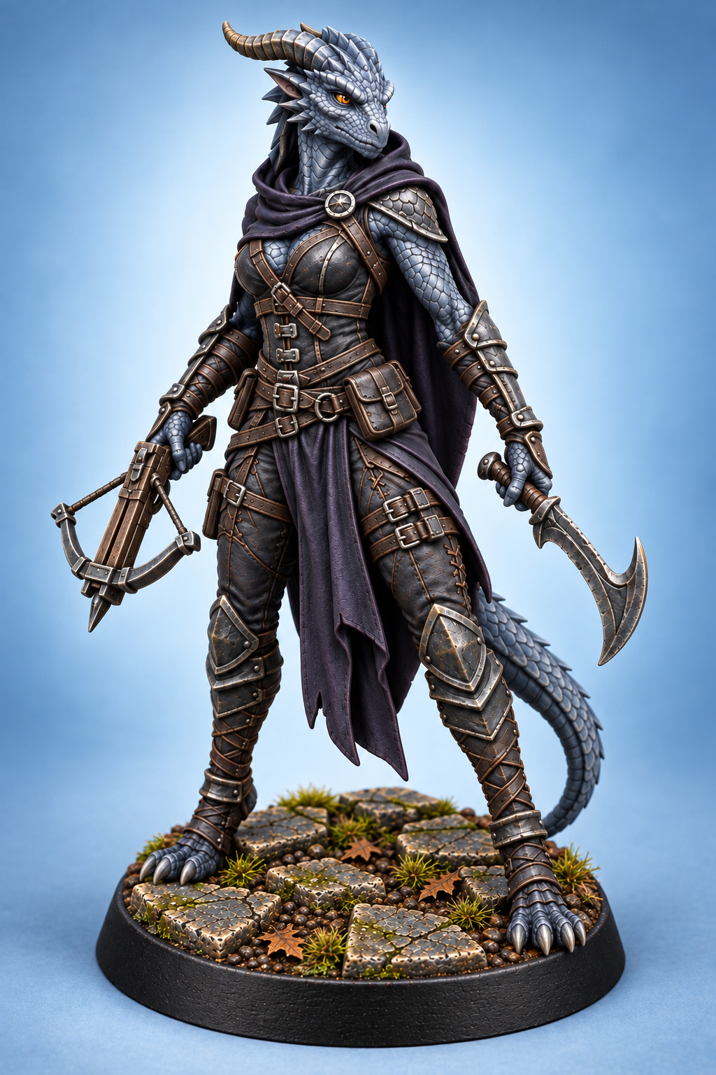 Saryth Vex - Female Dragonborn Assassin painted presentation; supplied unpainted.