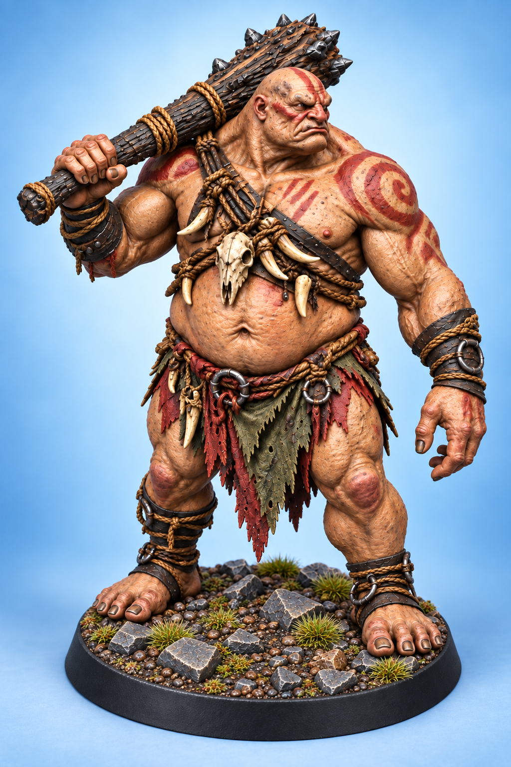 Ogre with Club 1 painted presentation; miniature supplied unpainted.