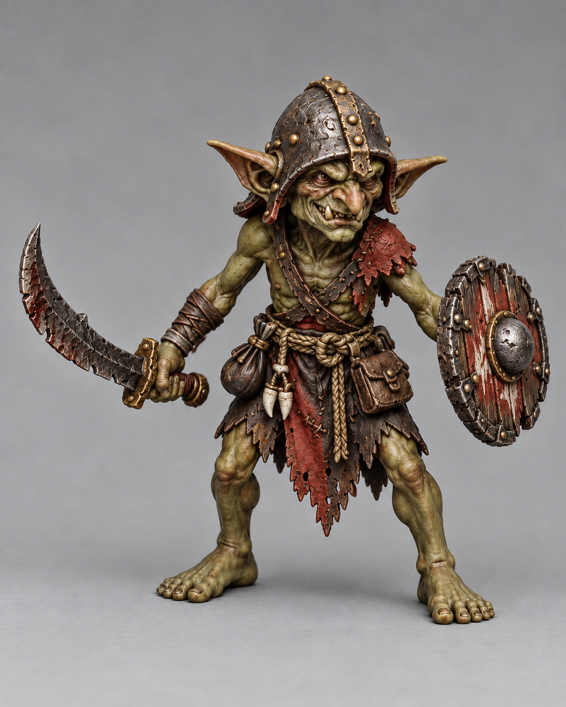 Goblin - Sword and Shield painted presentation; supplied unpainted.