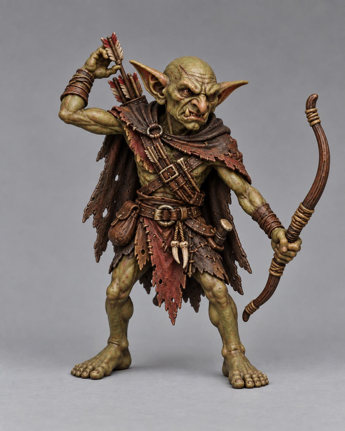 Goblin Archer 1 painted presentation; supplied unpainted.