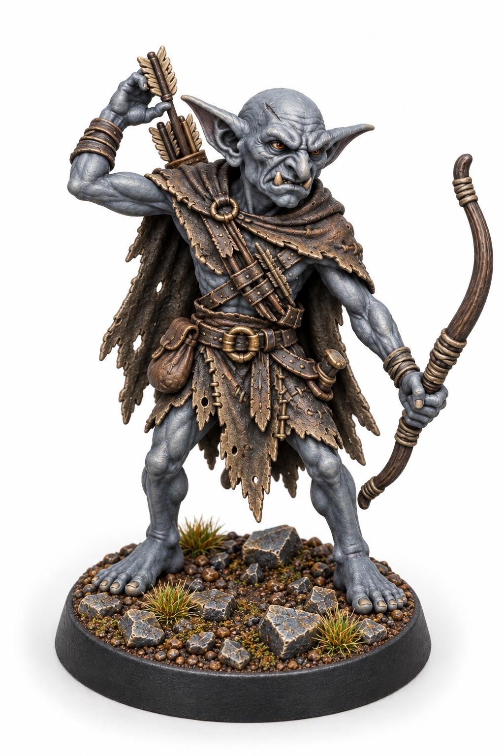 Goblin Archer 1 painted presentation; supplied unpainted.