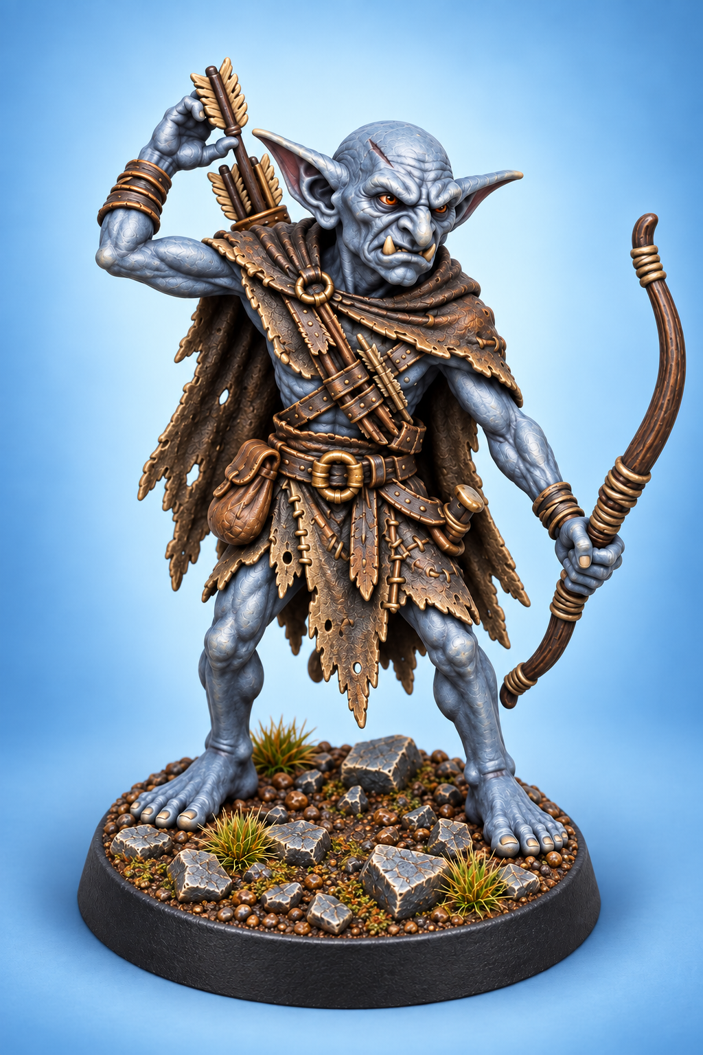 Goblin Archer 1 painted presentation; supplied unpainted.