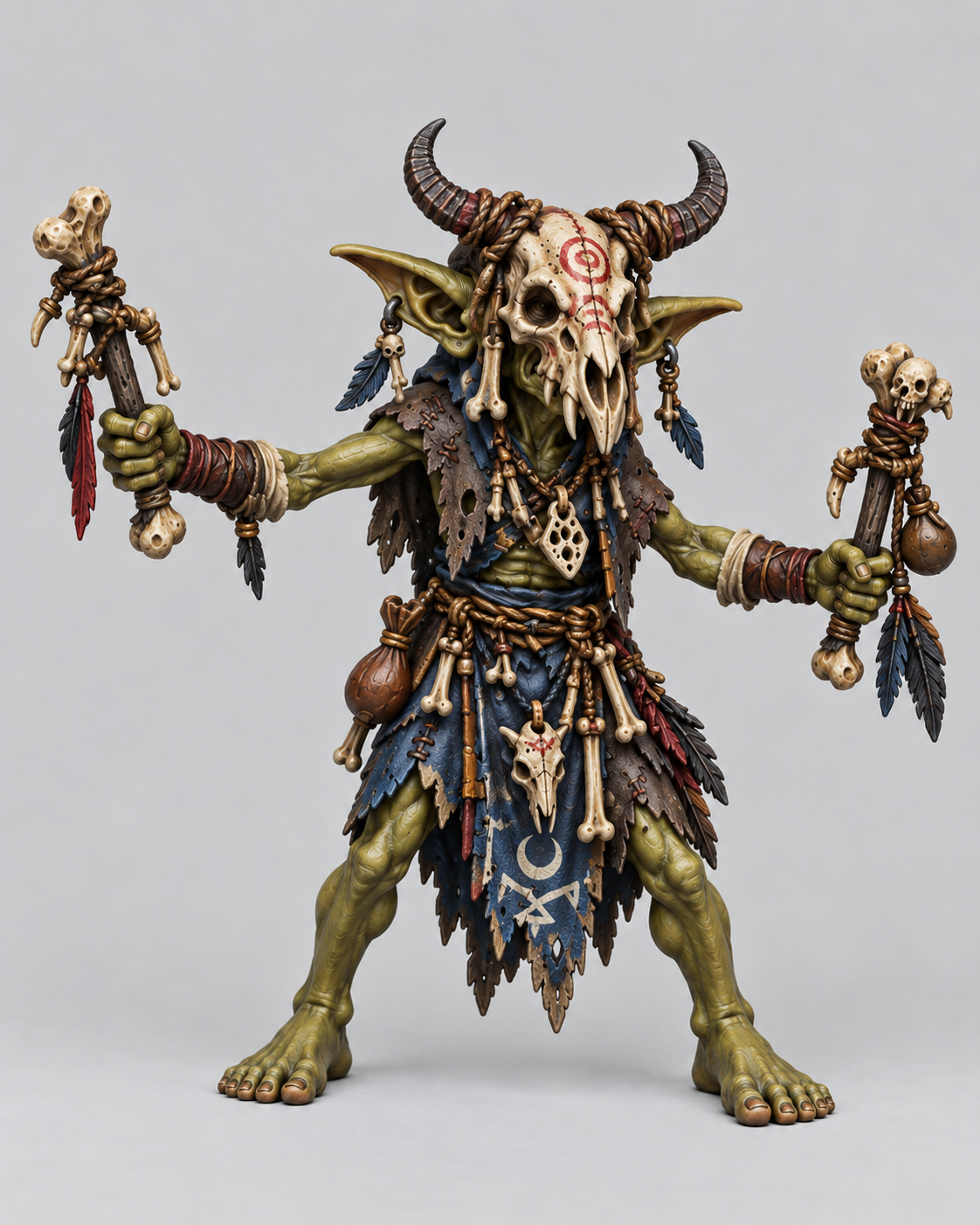 Goblin Shaman 2 painted presentation; supplied unpainted.
