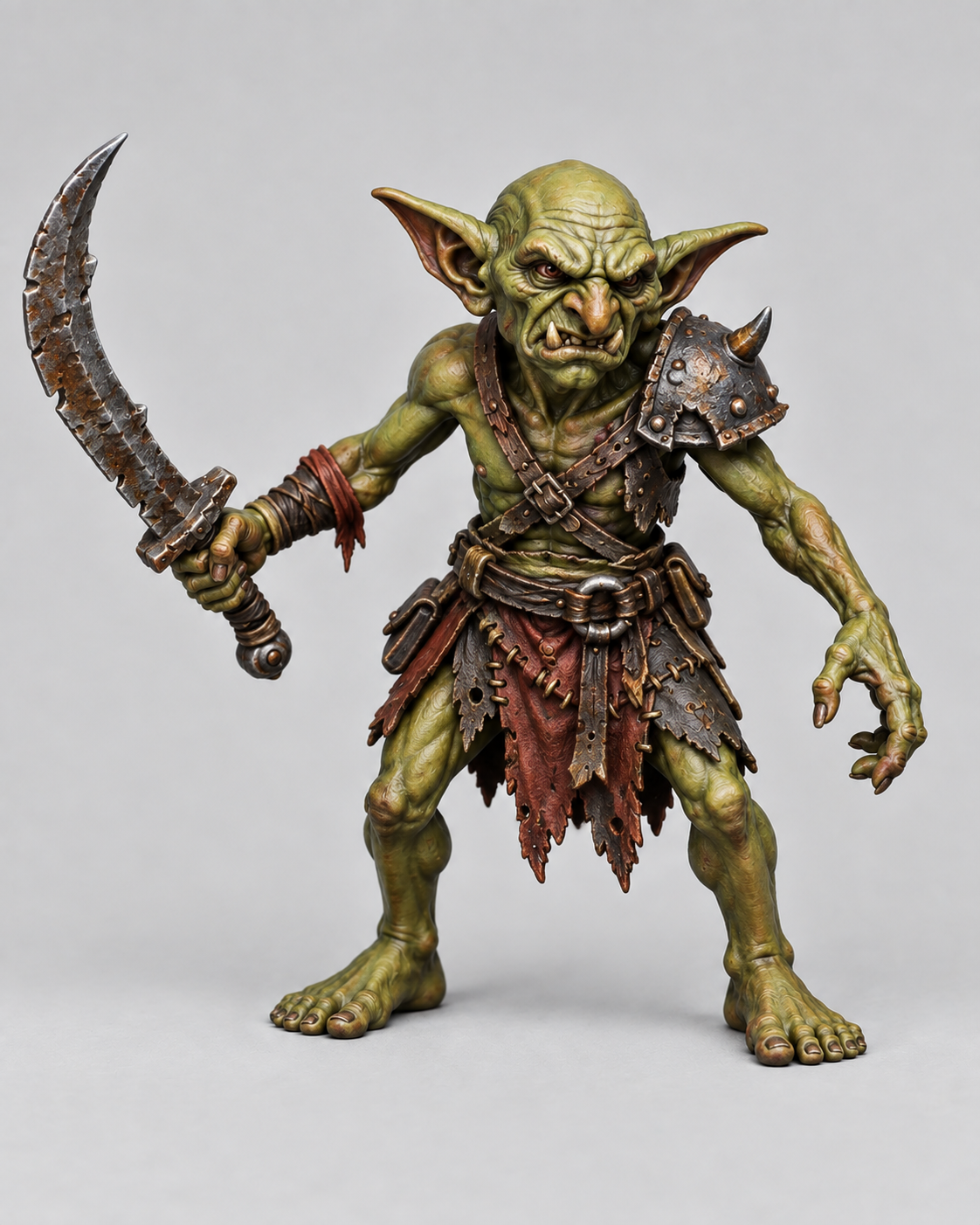 Goblin with Sword painted presentation; supplied unpainted.