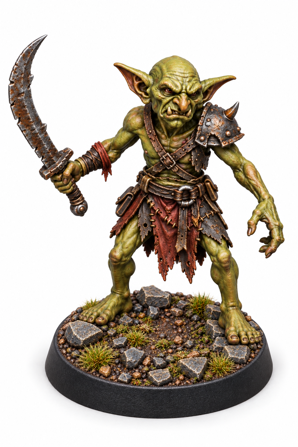 Goblin with Sword painted presentation; supplied unpainted.