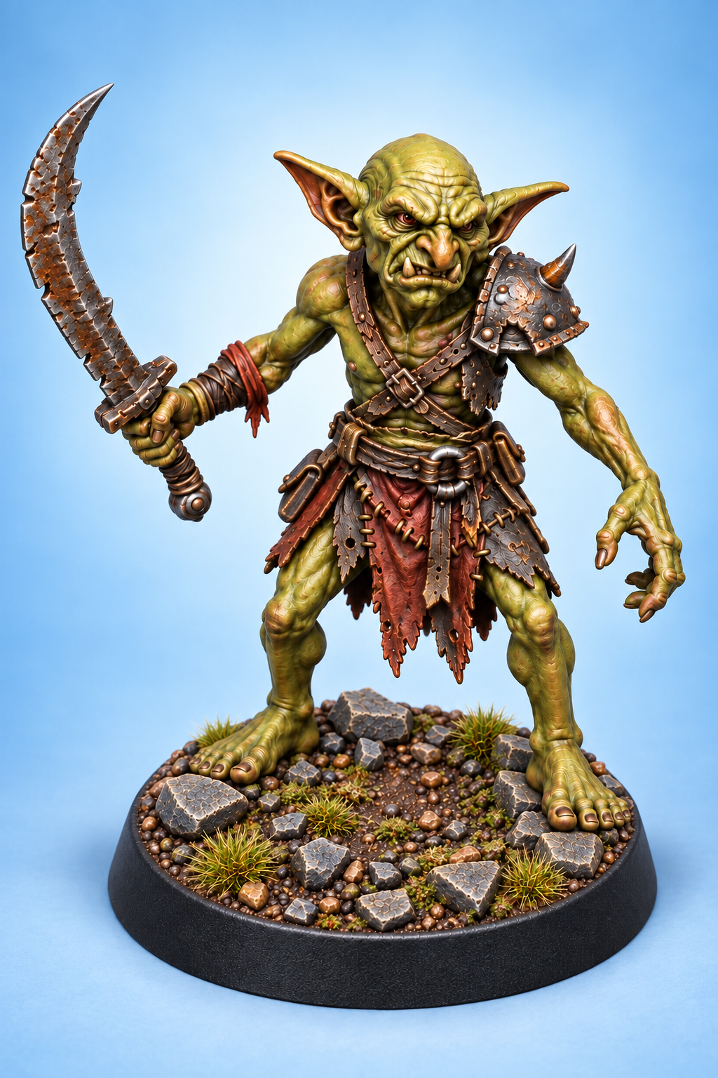 Goblin with Sword painted presentation; supplied unpainted.