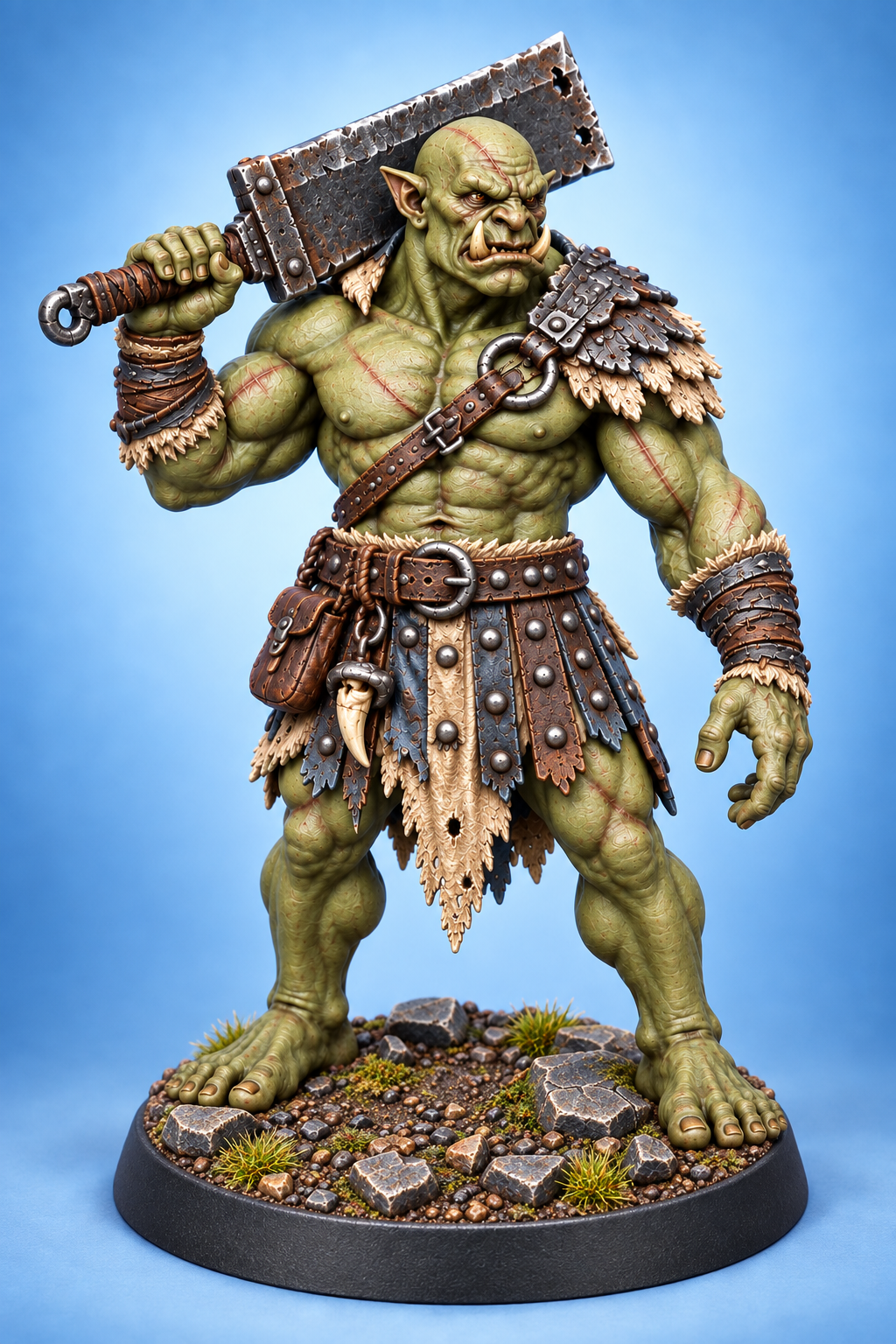 Orc 1 with Cleaver painted presentation; supplied unpainted.