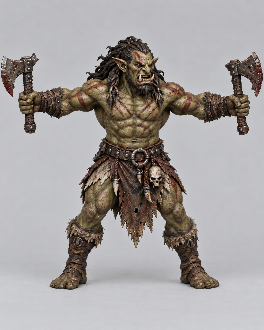Orc Berserker 1 - Two Weapons painted presentation; supplied unpainted.
